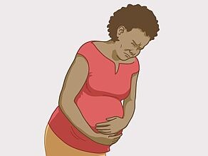 Symptom of an early miscarriage: cramps or pain in the belly.