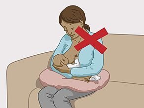 الأم لا يمكنها إرضاع طفلها طبيعيًا. 