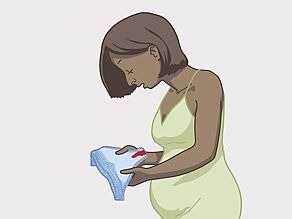 Anzeichen für eine bevorstehende Entbindung: Verlust von etwas Blut.