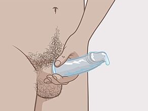 After ejaculation, take the condom off the penis while it is still hard.