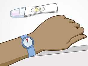 Подождите около 5 минут, чтобы получить результат. Вы беременны только в том случае, если увидите специальный значок в обоих окошках теста.