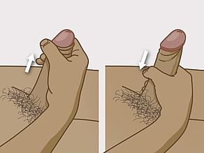 Mastürbasyon yaparken penisini tutan bir erkeğin elinin detayları