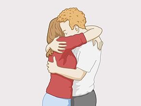 Ön sevişme örneği 2: Birbirini kucaklayan bir erkek ve bir kadın